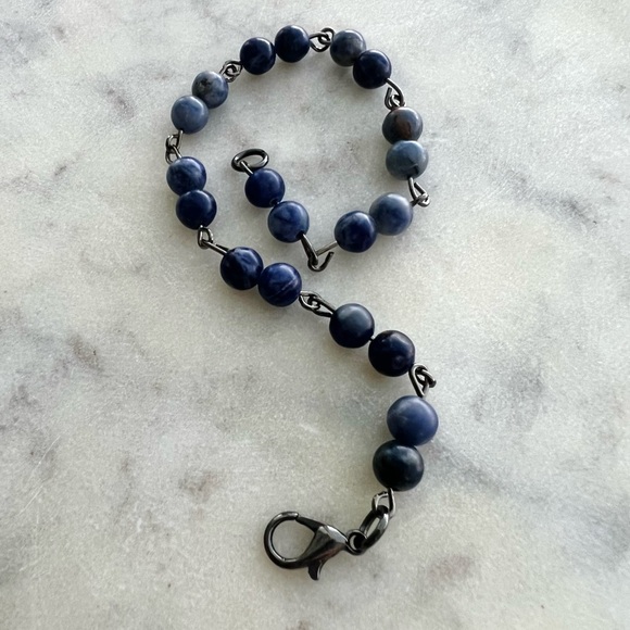 Sodalite Gunmetal Handmade Bracelet - Picture 3 of 6
